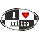 Naklejka I Love Chess 2 (A-93/bw)