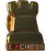 Przypinki "I LOVE CHESS" w kształcie figur - kolor złoty (A-70)