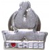 Przypinki "I LOVE CHESS" w kształcie figur - kolor srebrny (A-71)