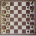 Szachy turniejowe składane Staunton nr 6 - metalizowane złote / orzech (S-166)