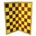 10 x ZESTAW SZKOLNY III: figury plastikowe Staunton nr 6 + szachownica tekturowa składana na pół (Z-16)