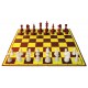 10x Zestaw Szkolny VI: Figury szachowe Staunton nr 5/II w worku + Szachownica tekturowa składana na pół ( Z-1/10 )